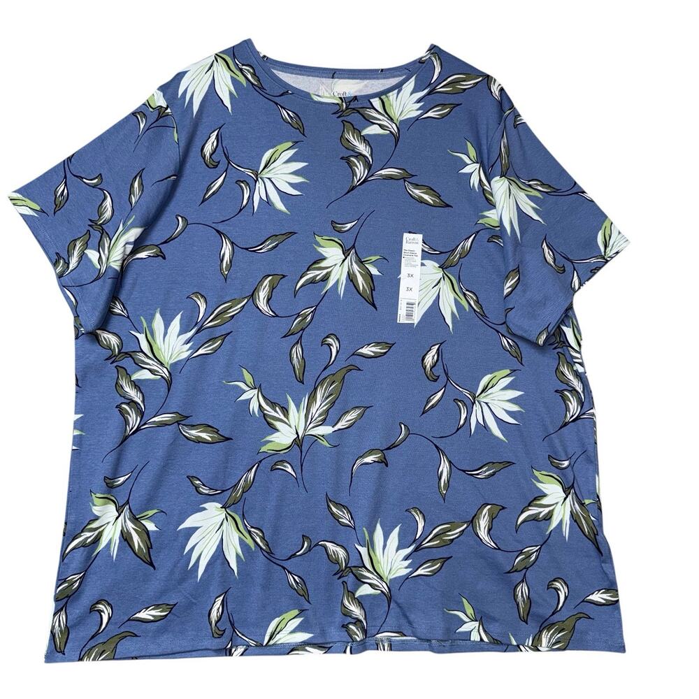 CROFT & BARROW MULTICOLOR WOMEN'S THE CLASSIC CREWNECK SHORT SLEEVE TEE SZ/ 3X - Picture 8 of 9